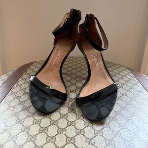 Jeffrey Campbell Black Suede Stiletto Zipper Ankle Strap, Size 9